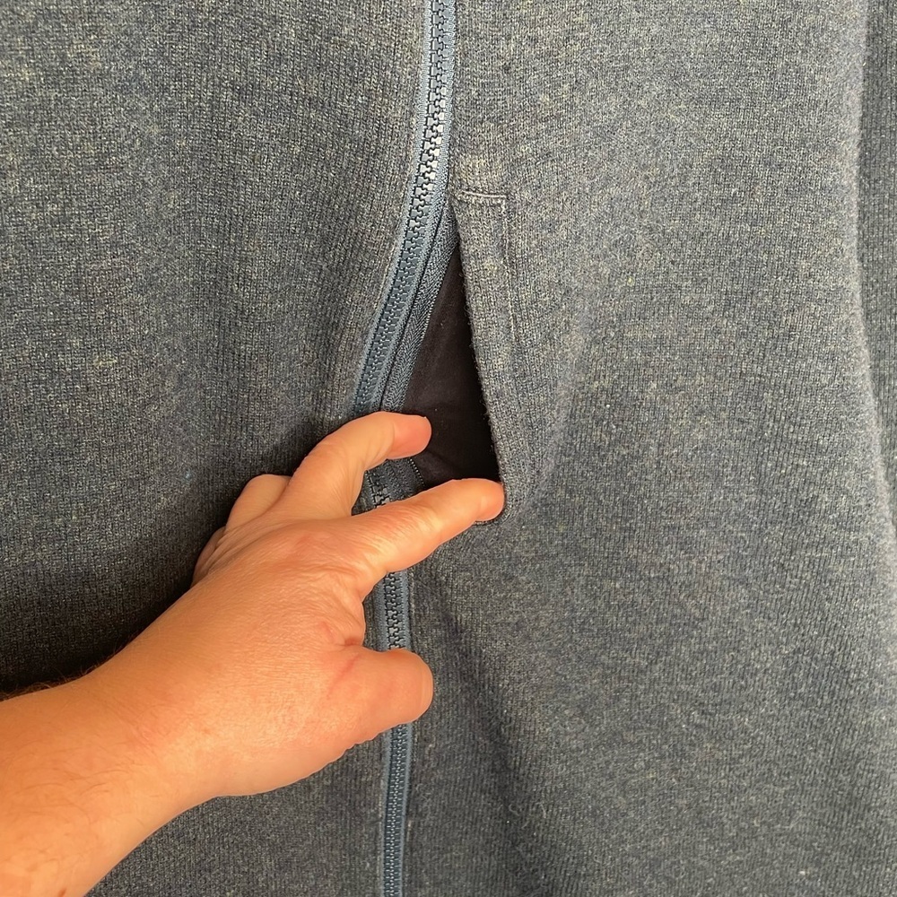 Prana Route Tracker Full Zip Sweater Jacket Gorpcore Hiking Comfy Cozy in Blue M - Picture 5 of 12